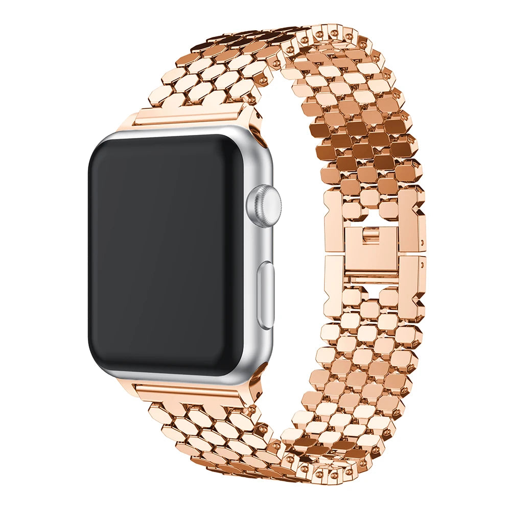 Fish-scale Metal strap for Apple watch band