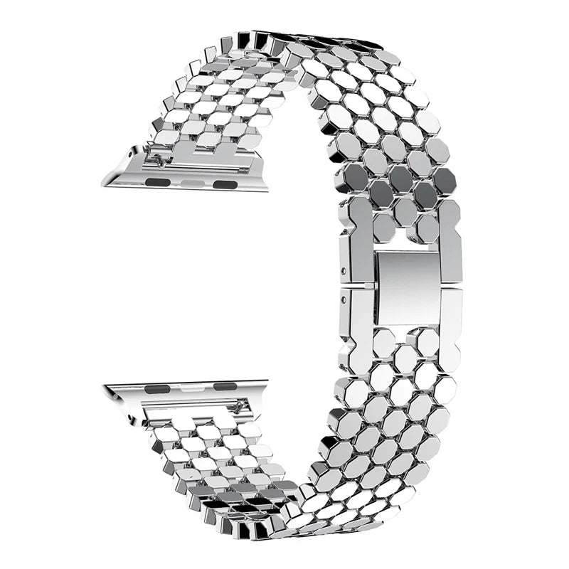 Fish-scale Metal strap for Apple watch band
