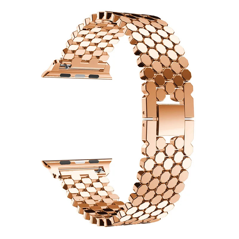 Fish-scale Metal strap for Apple watch band